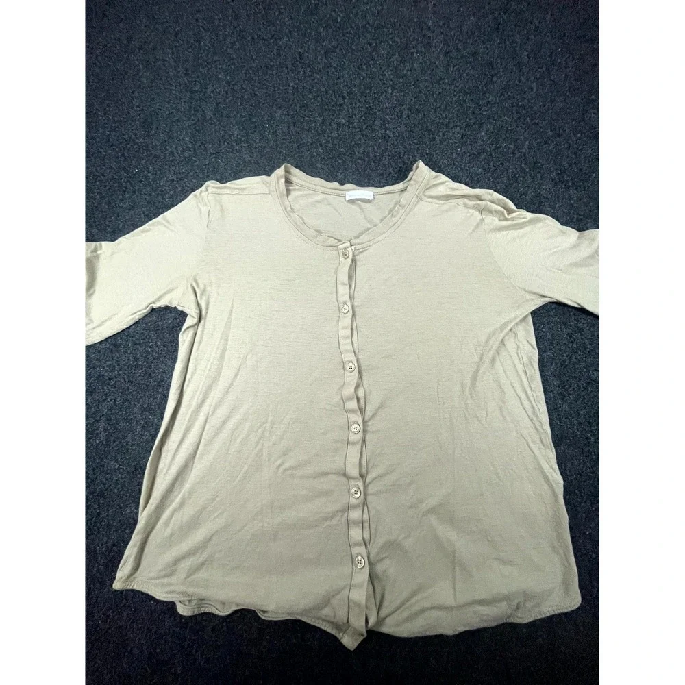 American Vintage Cardigan Women's Medium Taupe Casual Long Sleeve Button Front